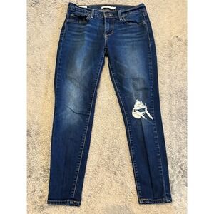 Levi's 710 Jeans Womens 27 Super Skinny Dark Wash Blue Denim Stretch Ankle